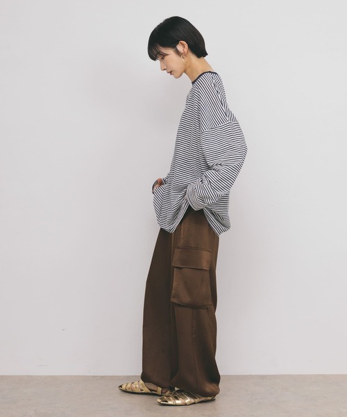 KBF(ケイビーエフ)の「シアーボーダールーズカットソー(Tシャツ/カットソー・レディース・パープル系その他/ブルー系その他/ピンク系その他/ホワイト系その他・ONE)」の14枚目の写真