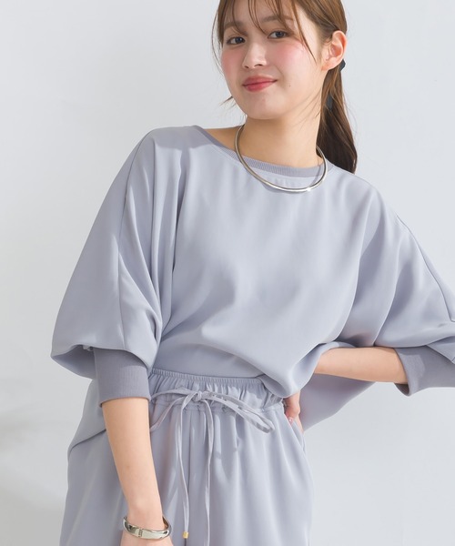 PICCIN(ピッチン)の「【セットアップ可能】ドルマンスリーブプルオーバー(Tシャツ/カットソー・レディース・ブラック/ライトグレー・M)」の2枚目の写真