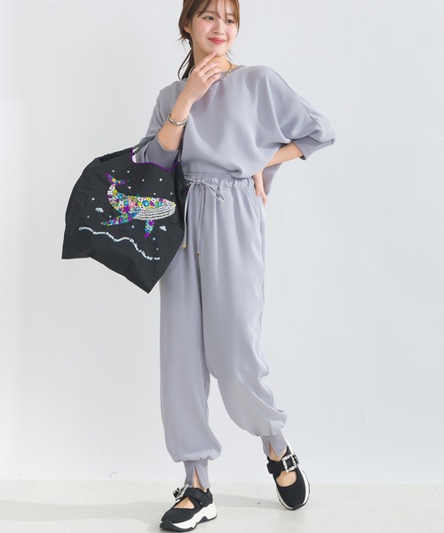 PICCIN(ピッチン)の「【セットアップ可能】ドルマンスリーブプルオーバー(Tシャツ/カットソー・レディース・ブラック/ライトグレー・M)」の10枚目の写真