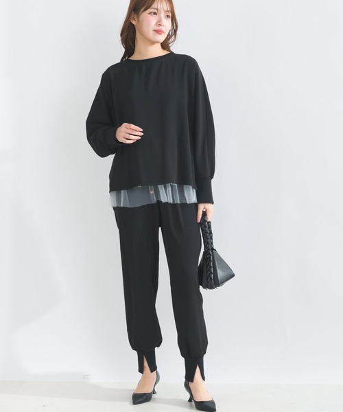 PICCIN(ピッチン)の「【セットアップ可能】ドルマンスリーブプルオーバー(Tシャツ/カットソー・レディース・ブラック/ライトグレー・M)」の17枚目の写真