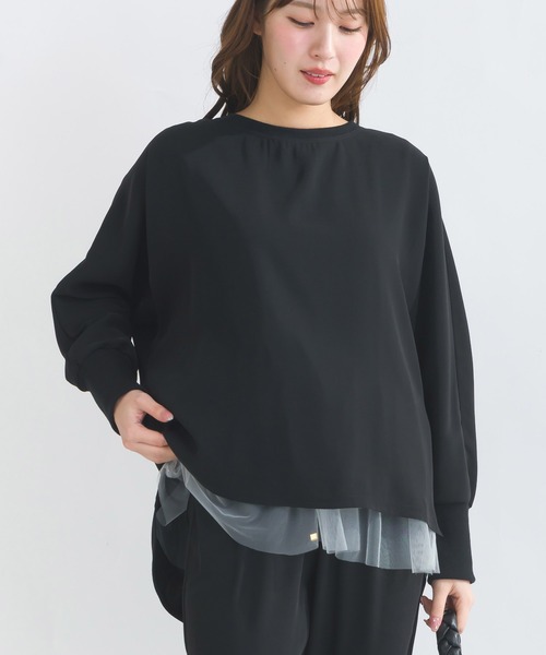 PICCIN(ピッチン)の「【セットアップ可能】ドルマンスリーブプルオーバー(Tシャツ/カットソー・レディース・ブラック/ライトグレー・M)」の21枚目の写真