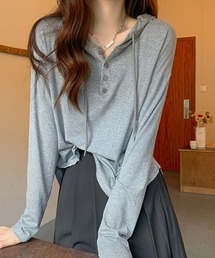 フード付長袖カットソー
