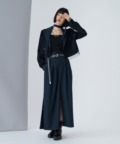 Ellno de Mavie（エルノデメヴィ）の「フカスリットロングスカート / SETUP対応（スカート・レディース・ブルーグリーン/ブラック・FREE）」の14枚目の写真