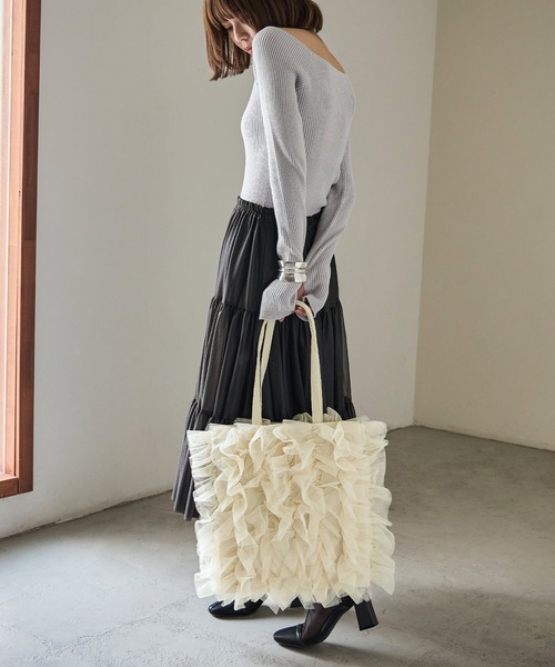 Fashion Letter（ファッションレター）の「チュールフリルトートバッグ（トートバッグ・レディース・イエロー/ブラック/ブルー・FREE）」の20枚目の写真