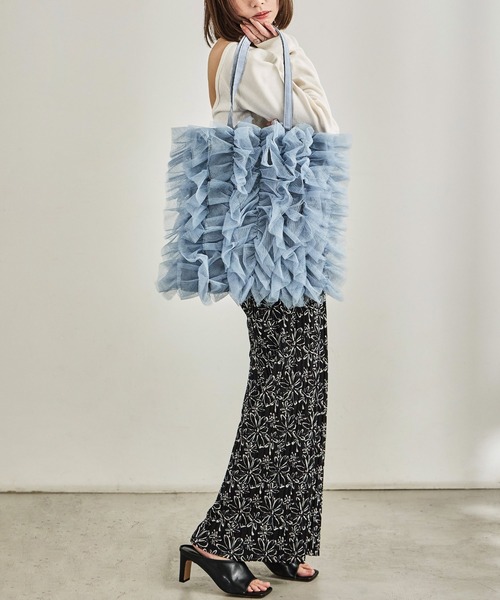 Fashion Letter（ファッションレター）の「チュールフリルトートバッグ（トートバッグ・レディース・イエロー/ブラック/ブルー・FREE）」の16枚目の写真