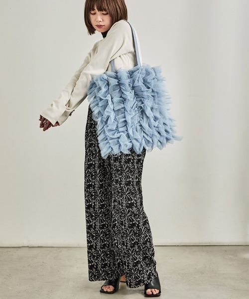 Fashion Letter（ファッションレター）の「チュールフリルトートバッグ（トートバッグ・レディース・イエロー/ブラック/ブルー・FREE）」の15枚目の写真