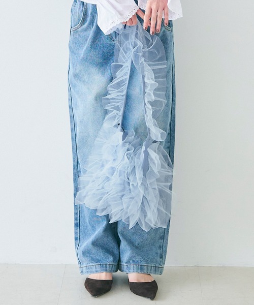 coca（coca）（コカ）の「チュールフリルバッグ（ショルダーバッグ・レディース・ブラック/ライトグレー・ONE SIZE）」の13枚目の写真