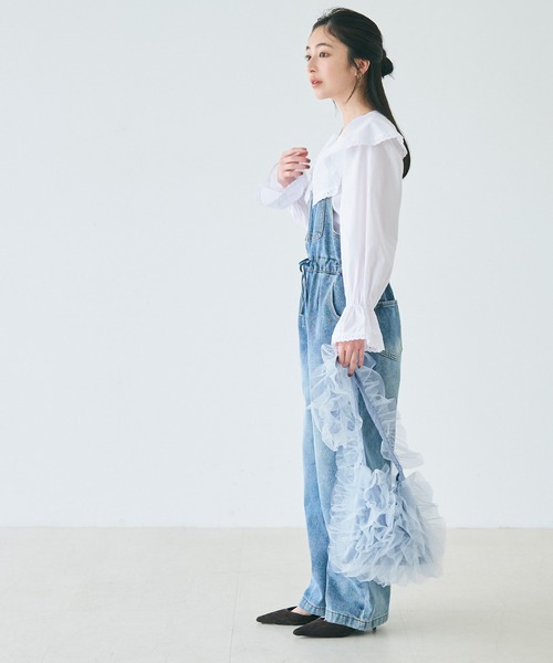 coca（coca）（コカ）の「チュールフリルバッグ（ショルダーバッグ・レディース・ブラック/ライトグレー・ONE SIZE）」の14枚目の写真