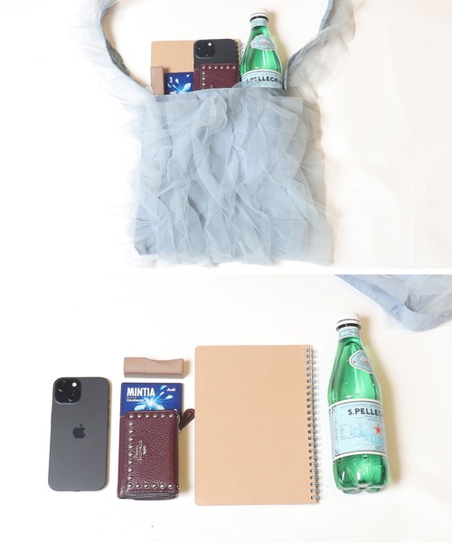 coca（coca）（コカ）の「チュールフリルバッグ（ショルダーバッグ・レディース・ブラック/ライトグレー・ONE SIZE）」の15枚目の写真