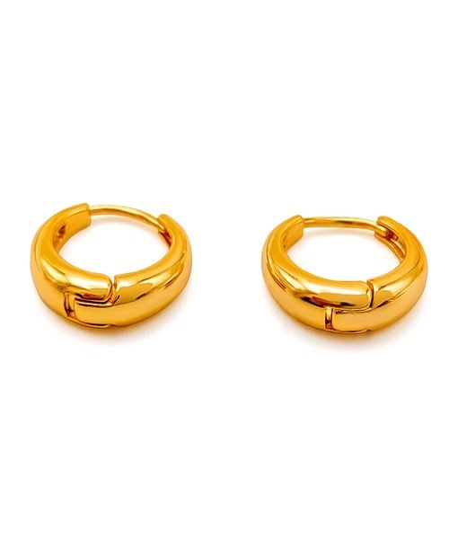 AKEL(アケル)の「【AKEL】アケル/ ぷっくりフープピアス/ 金属アレルギー対応ピアス(サージカルステンレス)(ピアス(両耳用)・レディース・ゴールド・FREE)」の4枚目の写真