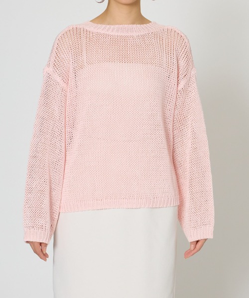 BABYLONE（バビロン）の「2WAYリネンプルオーバー（ニット/セーター・レディース・チャコール/ピンク/ベージュ/ホワイト/ライトブルー・フリー）」の19枚目の写真