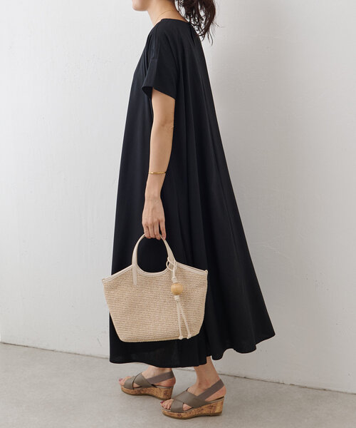 BEARDSLEY(ビアズリー)の「《russet×BEARDSLEY》カゴ2wayトートバッグ(トートバッグ・レディース・アイボリー/ブラック・SMALL)」の7枚目の写真