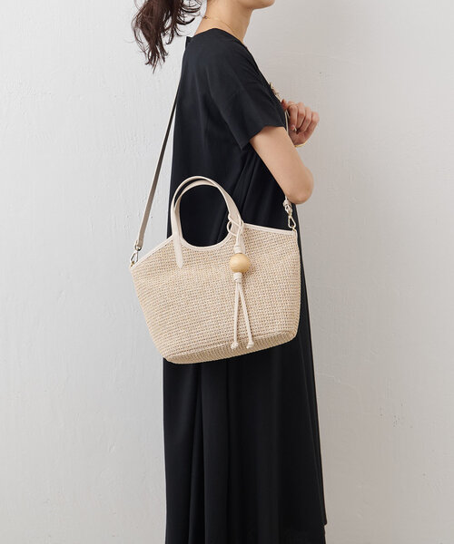 BEARDSLEY(ビアズリー)の「《russet×BEARDSLEY》カゴ2wayトートバッグ(トートバッグ・レディース・アイボリー/ブラック・SMALL)」の11枚目の写真