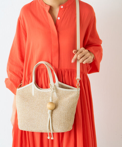 BEARDSLEY ビアズリー 2WAY カゴ ハンドバッグ ラタン 和装 セール】《russet×BEARDSLEY》カゴ2wayトートバッグ（トート