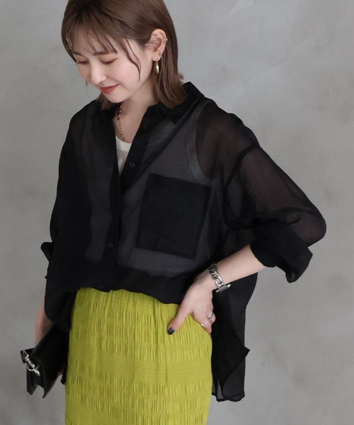 ブラウス シャツ バックシアーシャツ レディース raffime ブラウス シャツ バックオープンシアーシャツ