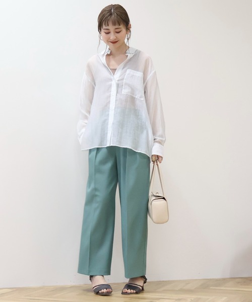 AMERICAN HOLIC(アメリカンホリック)の「バックタックシアーシャツ(シャツ/ブラウス・レディース・サックスブルー/ブラック/ピンク/ベージュ/ブルー系その他7/ホワイト系その他5・L/M)」の16枚目の写真