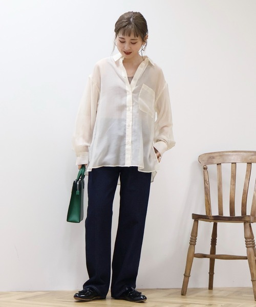 AMERICAN HOLIC(アメリカンホリック)の「バックタックシアーシャツ(シャツ/ブラウス・レディース・サックスブルー/ブラック/ピンク/ベージュ/ブルー系その他7/ホワイト系その他5・L/M)」の18枚目の写真