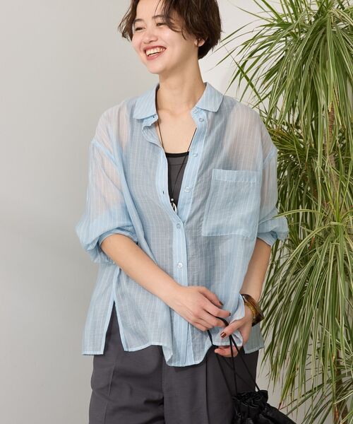 AMERICAN HOLIC(アメリカンホリック)の「バックタックシアーシャツ(シャツ/ブラウス・レディース・サックスブルー/ブラック/ピンク/ベージュ/ブルー系その他7/ホワイト系その他5・L/M)」の7枚目の写真