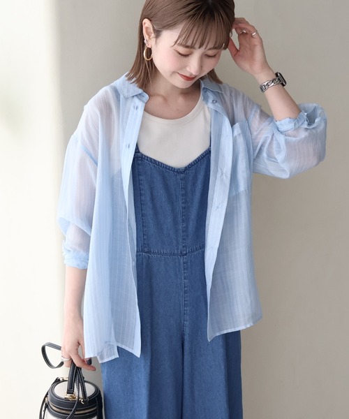 AMERICAN HOLIC(アメリカンホリック)の「バックタックシアーシャツ(シャツ/ブラウス・レディース・サックスブルー/ブラック/ピンク/ベージュ/ブルー系その他7/ホワイト系その他5・L/M)」の9枚目の写真