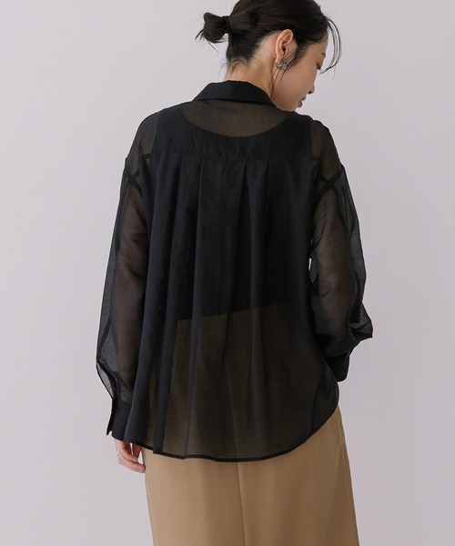 AMERICAN HOLIC(アメリカンホリック)の「バックタックシアーシャツ(シャツ/ブラウス・レディース・サックスブルー/ブラック/ピンク/ベージュ/ブルー系その他7/ホワイト系その他5・L/M)」の14枚目の写真