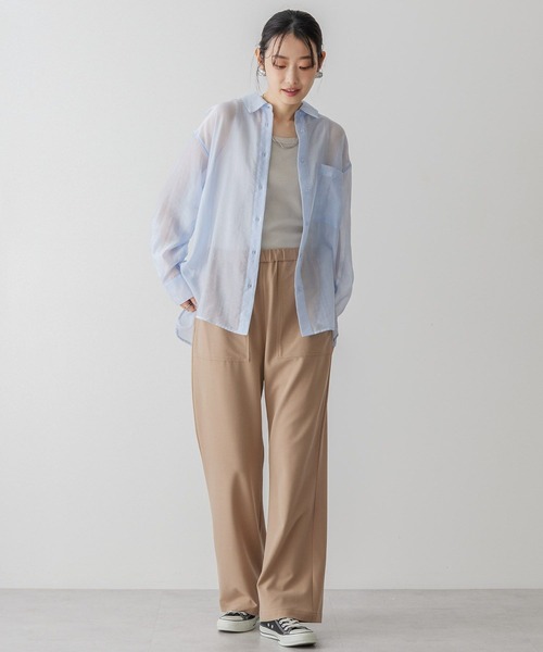 AMERICAN HOLIC(アメリカンホリック)の「バックタックシアーシャツ(シャツ/ブラウス・レディース・サックスブルー/ブラック/ピンク/ベージュ/ブルー系その他7/ホワイト系その他5・L/M)」の13枚目の写真