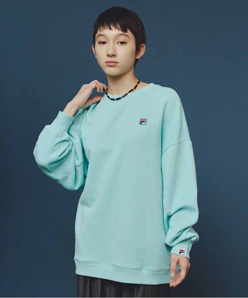 MEDE19F（メデジュウキュウ）の「ＦＩＬＡ　ｆｏｒ　ＭＥＤＥ１９Ｆ　大人も着られる　プリントロゴスウェット（スウェット・レディース・ブラック/ブルー・M/L/LL）」の2枚目の写真