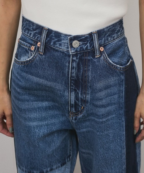 COTTON USA リメイクライクセミフレアデニム（デニムパンツ
