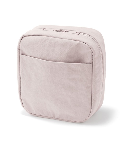 無印良品（ムジルシリョウヒン）の「リンクルナイロン　大きく開くスクエアポーチ　約１４×１６×６ｃｍ（ポーチ・レディース・ダークグレー/ピンク/グレー・FREE）」の3枚目の写真