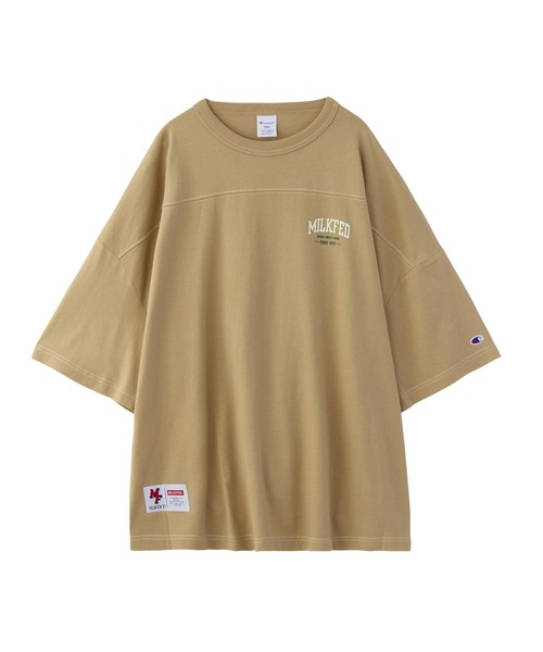 tシャツ MILKFED.×CHAMPION COLLEGE LOGO BIG FOOTBALL TEE レディース メンズ Champion tシャツ MILKFED.×CHAMPION COLLEGE LOGO BIG FOOTBALL