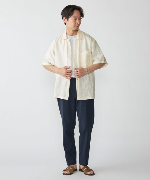 SHIPS(シップス)の「SHIPS: リネン パナマ ウィークエンド ショートスリーブ シャツ(シャツ/ブラウス・メンズ・ホワイト/ダークグレー/ケリーグリーン・SMALL/MEDIUM/LARGE/X-LARGE)」の4枚目の写真