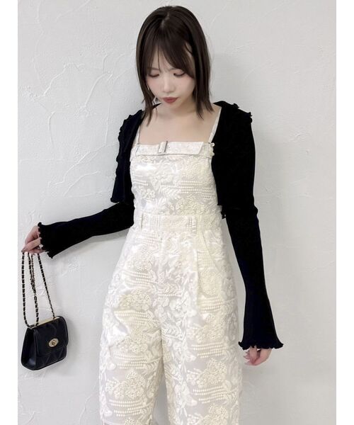 dazzlin(ダズリン)の「レースワイドサロペット(ワンピース・レディース・オフホワイト/ブラック・SMALL/MEDIUM)」の3枚目の写真