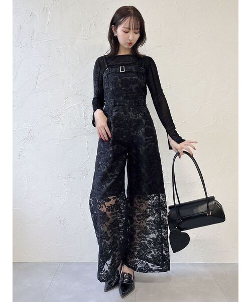 dazzlin(ダズリン)の「レースワイドサロペット(ワンピース・レディース・オフホワイト/ブラック・SMALL/MEDIUM)」の17枚目の写真