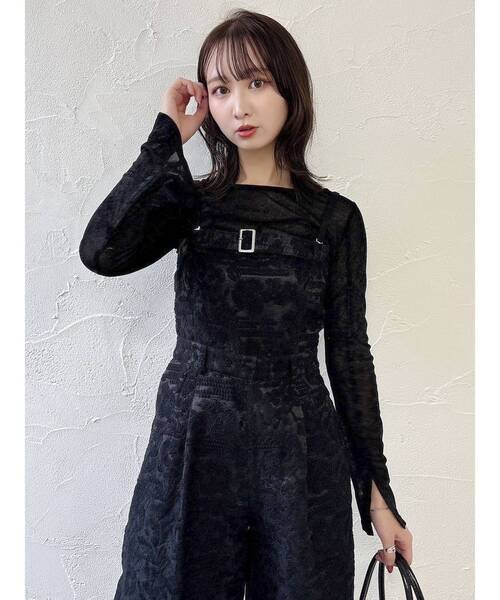 dazzlin(ダズリン)の「レースワイドサロペット(ワンピース・レディース・オフホワイト/ブラック・SMALL/MEDIUM)」の15枚目の写真