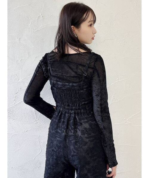 dazzlin(ダズリン)の「レースワイドサロペット(ワンピース・レディース・オフホワイト/ブラック・SMALL/MEDIUM)」の13枚目の写真