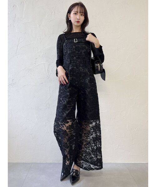 dazzlin(ダズリン)の「レースワイドサロペット(ワンピース・レディース・オフホワイト/ブラック・SMALL/MEDIUM)」の11枚目の写真