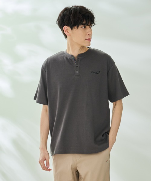 Arnold Palmer（アーノルドパーマー）の「ハニカムワッフル シェア ヘンリーネック Tシャツ（Tシャツ/カットソー・レディース・チャコールグレー/ライトベージュ/アイボリー・L/LL/M/S/XS）」の10枚目の写真