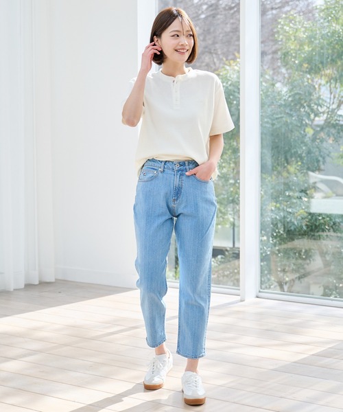 Arnold Palmer（アーノルドパーマー）の「ハニカムワッフル シェア ヘンリーネック Tシャツ（Tシャツ/カットソー・レディース・チャコールグレー/ライトベージュ/アイボリー・L/LL/M/S/XS）」の9枚目の写真