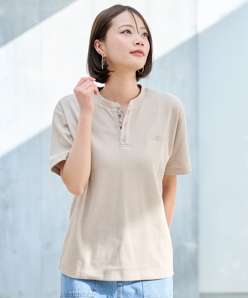 Arnold Palmer（アーノルドパーマー）の「ハニカムワッフル シェア ヘンリーネック Tシャツ（Tシャツ/カットソー・レディース・チャコールグレー/ライトベージュ/アイボリー・L/LL/M/S/XS）」の17枚目の写真