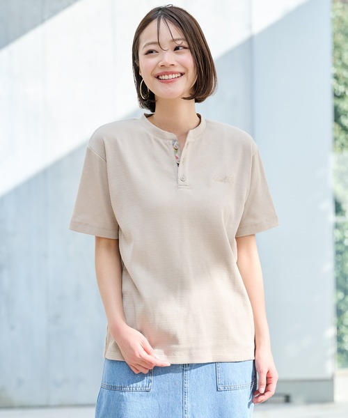 Arnold Palmer（アーノルドパーマー）の「ハニカムワッフル シェア ヘンリーネック Tシャツ（Tシャツ/カットソー・レディース・チャコールグレー/ライトベージュ/アイボリー・L/LL/M/S/XS）」の16枚目の写真