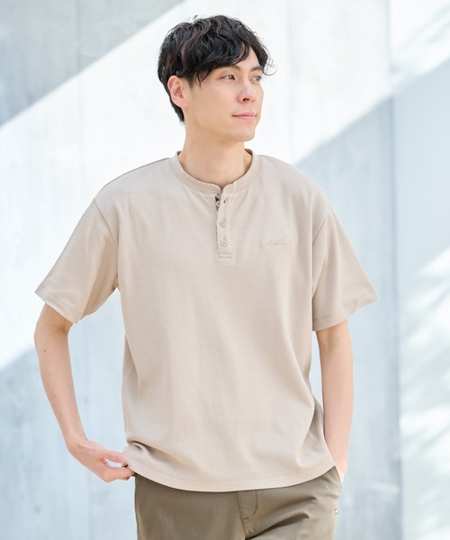 Arnold Palmer（アーノルドパーマー）の「ハニカムワッフル シェア ヘンリーネック Tシャツ（Tシャツ/カットソー・レディース・チャコールグレー/ライトベージュ/アイボリー・L/LL/M/S/XS）」の14枚目の写真