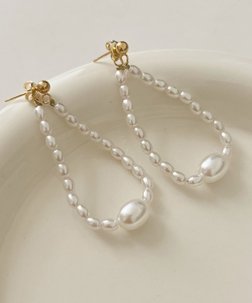 【MEJURI】ルーズノットパール ピアス 関税込 シルバー]ダブルパールピアス – CENE