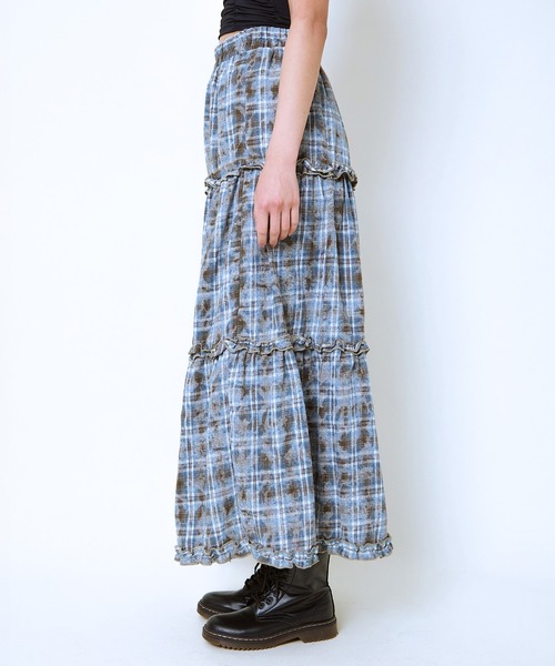GORGE（ゴージ）の「《チェック柄×ティアードデザイン》レディース ロングスカート 体型カバー 春夏秋（スカート・レディース・レッド/ブラウン・F）」の16枚目の写真