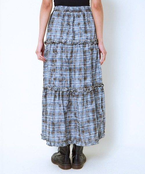 GORGE（ゴージ）の「《チェック柄×ティアードデザイン》レディース ロングスカート 体型カバー 春夏秋（スカート・レディース・レッド/ブラウン・F）」の17枚目の写真