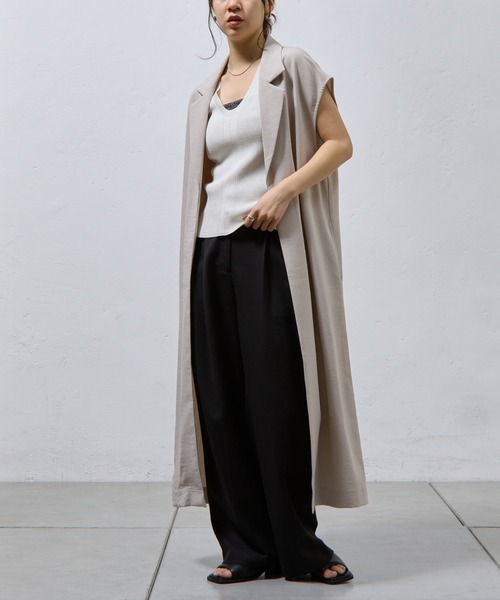 COLONY 2139（コロニートゥーワンスリーナイン）の「リブニットタンクトップ（タンクトップ・レディース・ブラック/カーキ/オフホワイト/グレー・FREE）」の9枚目の写真