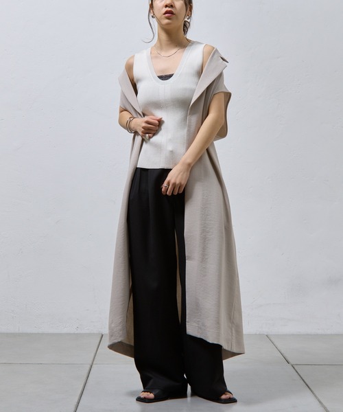 COLONY 2139（コロニートゥーワンスリーナイン）の「リブニットタンクトップ（タンクトップ・レディース・ブラック/カーキ/オフホワイト/グレー・FREE）」の10枚目の写真