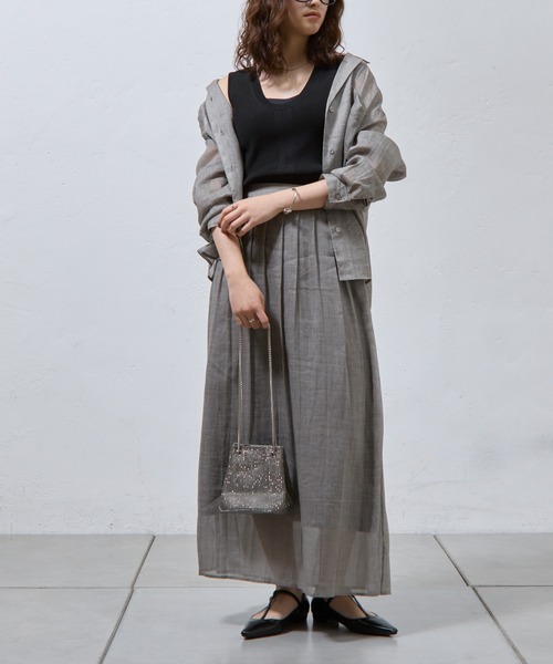 COLONY 2139（コロニートゥーワンスリーナイン）の「リブニットタンクトップ（タンクトップ・レディース・ブラック/カーキ/オフホワイト/グレー・FREE）」の16枚目の写真