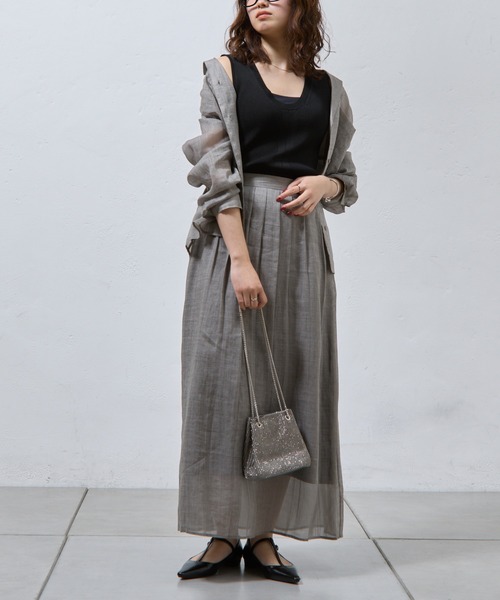 COLONY 2139（コロニートゥーワンスリーナイン）の「リブニットタンクトップ（タンクトップ・レディース・ブラック/カーキ/オフホワイト/グレー・FREE）」の18枚目の写真