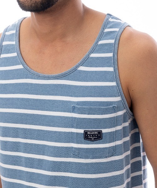 BILLABONG(ビラボン)の「BILLABONG メンズ 【INDIGO COLLECTION】 INDIGO BOARDER タンクトップ 【2025年春夏モデル】/ビラボンワンポイントボーダータンクトップ(タンクトップ・メンズ・インディゴブルー/ネイビー・X-LARGE/LARGE/MEDIUM)」の6枚目の写真