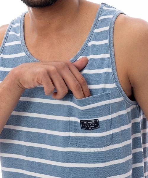 BILLABONG(ビラボン)の「BILLABONG メンズ 【INDIGO COLLECTION】 INDIGO BOARDER タンクトップ 【2025年春夏モデル】/ビラボンワンポイントボーダータンクトップ(タンクトップ・メンズ・インディゴブルー/ネイビー・X-LARGE/LARGE/MEDIUM)」の7枚目の写真