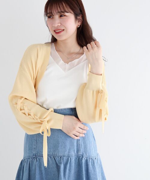 dazzlin（ダズリン）の「dazzlin ニットボレロ（カーディガン/ボレロ・レディース・イエロー/ネイビー/オフホワイト・FREE）」の17枚目の写真